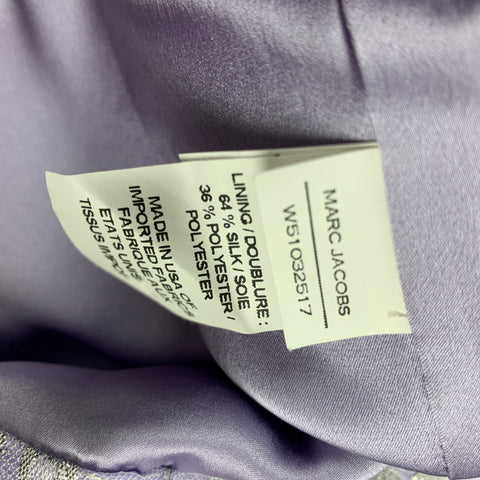 MARC JACOBS Size 6 Lavender & Silver Acetate Blend Jacquard Sheath Dress
