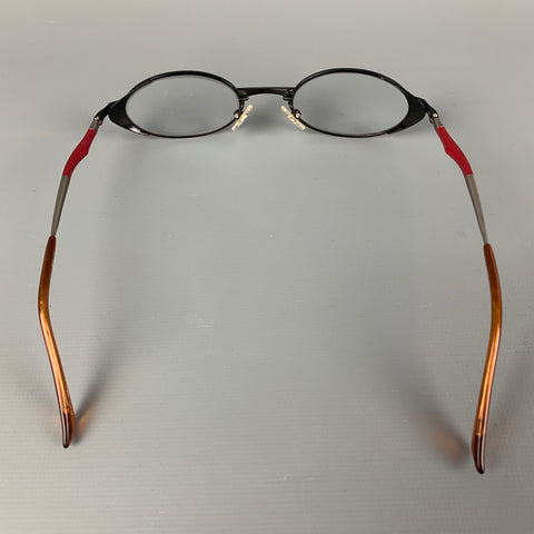 Vintage MATSUDA Black Red Silver Metal Prescription Eyewear