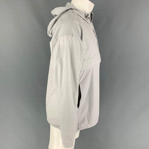 THEORY Size S Light Gray Nylon Blend Pop-Over Jacket