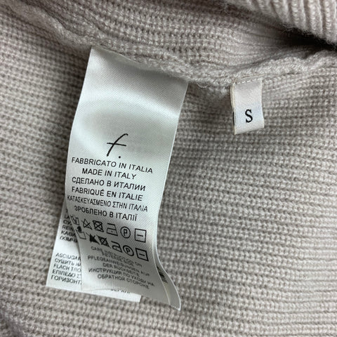 FALCONERI Size S Oatmeal Ribebd Cashmere Shawl Collar Cardigan