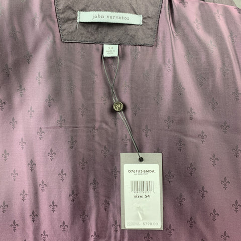 JOHN VARVATOS Size 44 Eggplant Quilted Polyamide Zip & Snaps Vest