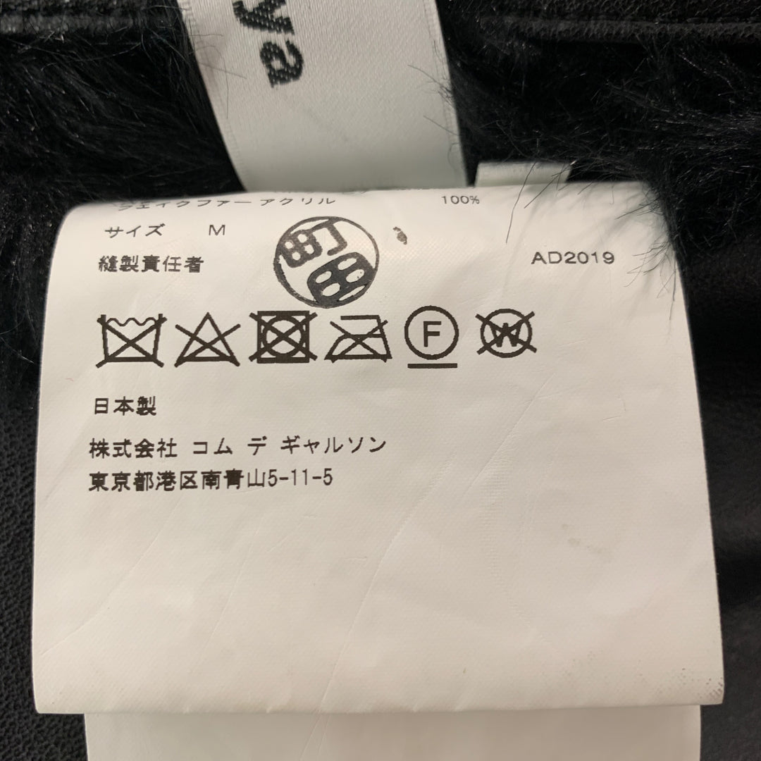 NOIR KEI NINOMIYA Size M Black Faux Fur Faux Leather Scarves