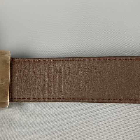LOUIS VUITTON Taille 38 Ceinture en cuir monogramme marron