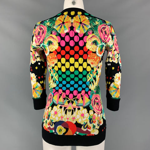 MARY KATRANTZOU Size S Black Multicolour Viscose Elastine Jacquard Pullover