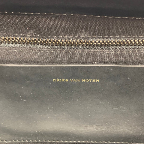 DRIES VAN NOTEN Black Patent Leather Fanny Pack