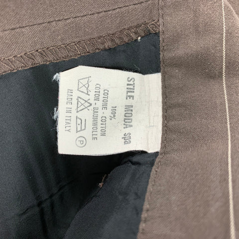 Vintage JEAN PAUL GAULTIER Size M Brown Stripe Cotton Double Breasted Suit