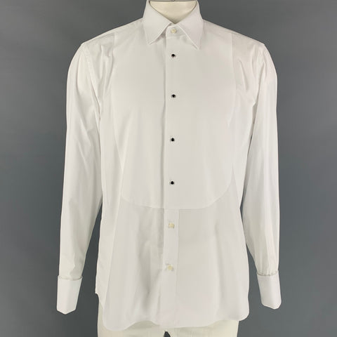 SUIT SUPPLY Chemise de smoking en coton blanc à manches longues, taille XL