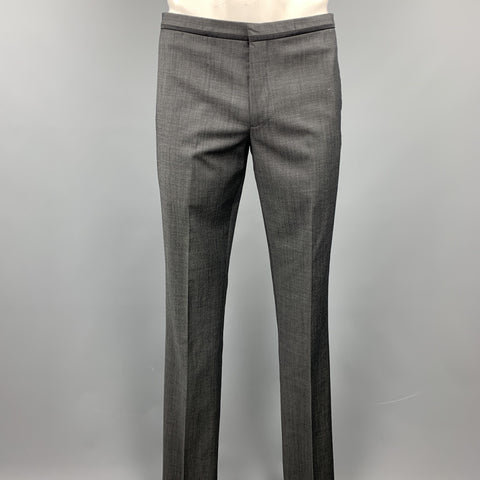 PAUL SMITH Size 40 Charcoal Wool Shawl Lapel Regular Tuxedo