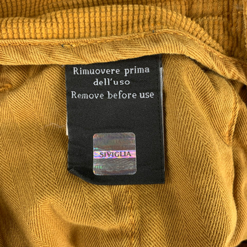 SIVIGLIA Size 31 Mustard Textured Cotton Jean Cut Casual Pants