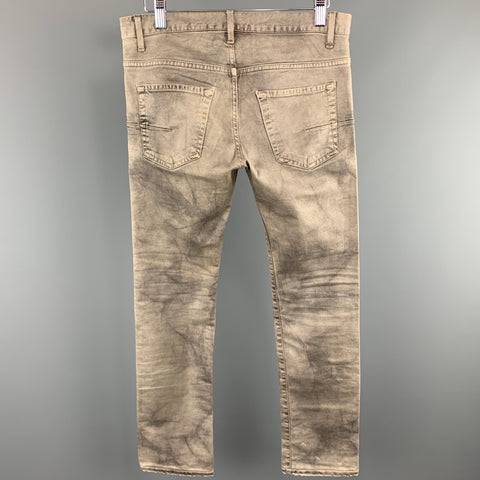 DIOR HOMME Size 28 x 27 Grey Washed Cotton / Elastane Button Fly Jeans