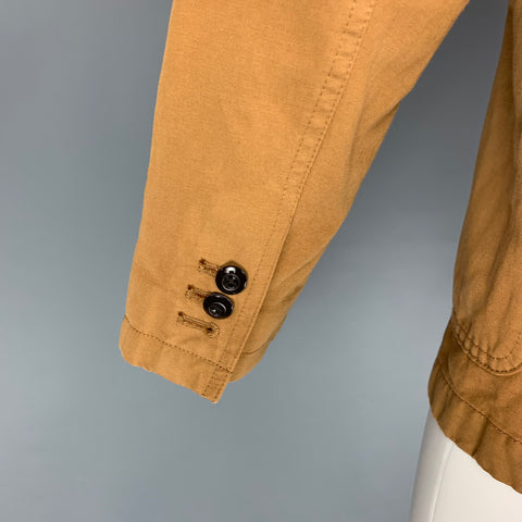 WALLACE & BARNES Size 36 Short Khaki Cotton Linen Sport Coat