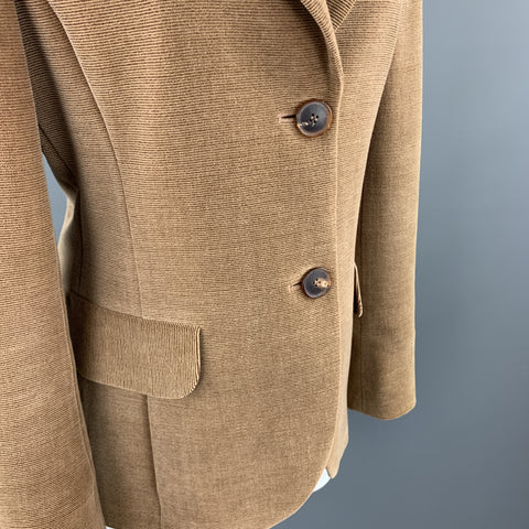 AKRIS Size 8 Tan Wool Blend Corduroy Blazer