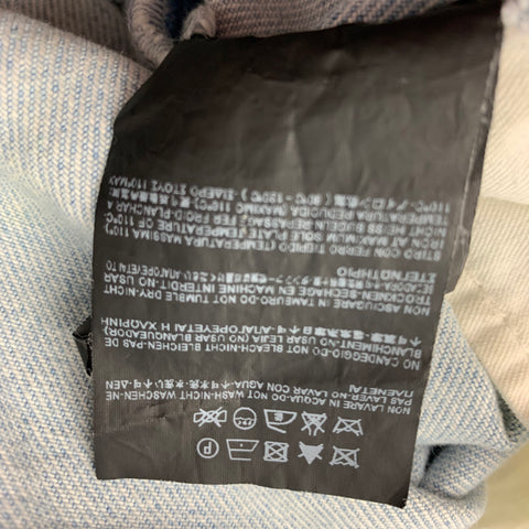 SAINT LAURENT Size 33 Light Blue Cotton Elastane Button Fly Jeans