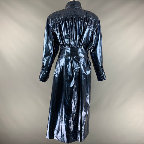 MARC JACOBS Taille XS Manteau surdimensionné en polyester bleu marine métallisé