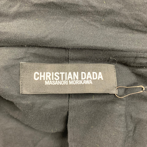 CHRISTIAN DADA Size 38 Green Solid Wool Hooded Melton Coat