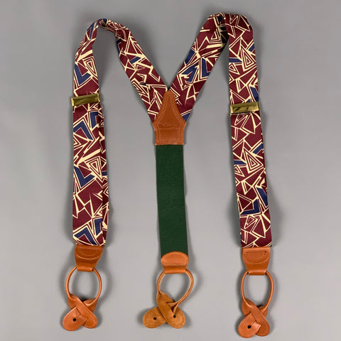 POLO by RALPH LAUREN One Size Burgundy Geometric Suspenders