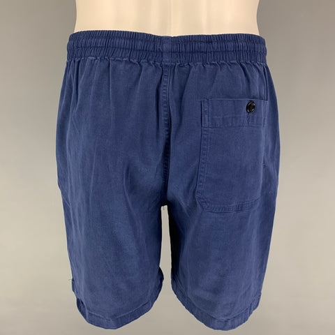 TODD SNYDER Size M Navy Cotton Blend Drawstring Shorts
