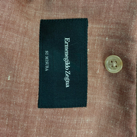 ERMENEGILDO ZEGNA Size 44 Brick Cream Wool Blend Notch Lapel Sport Coat