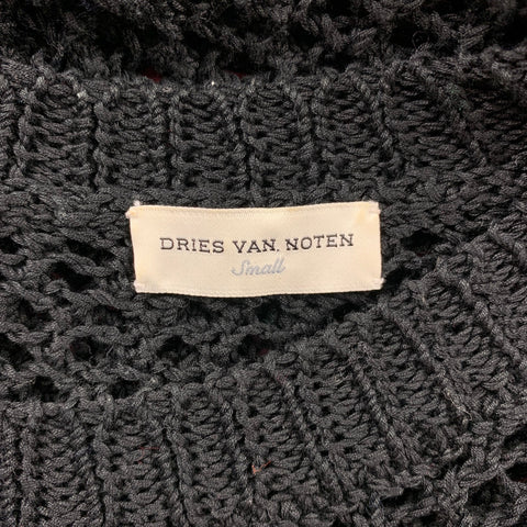 DRIES VAN NOTEN Size S Black Knitted Cotton Crew-Neck Vest