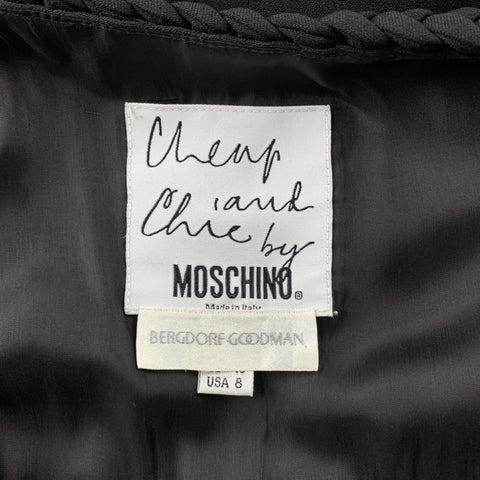 MOSCHINO Taille 8 Robe de cocktail taille empire rayonne noire