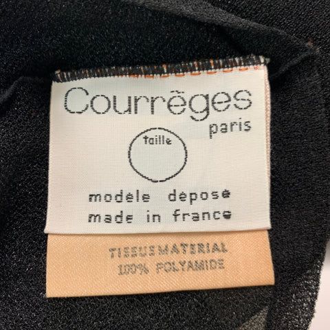 COURREGES Size XS Black Polyamide See Through Mock Neck Dress Top