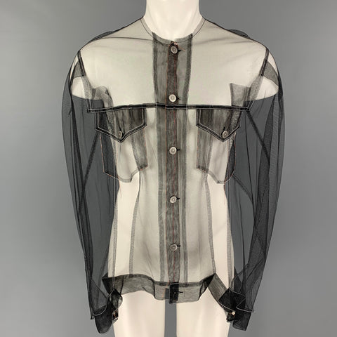 MAISON MARGIELA Size 8 Black Sheer Tulle Polyamide Jacket