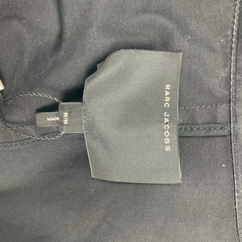 MARC JACOBS Size M Black Studded Cotton Belted Trenchcoat