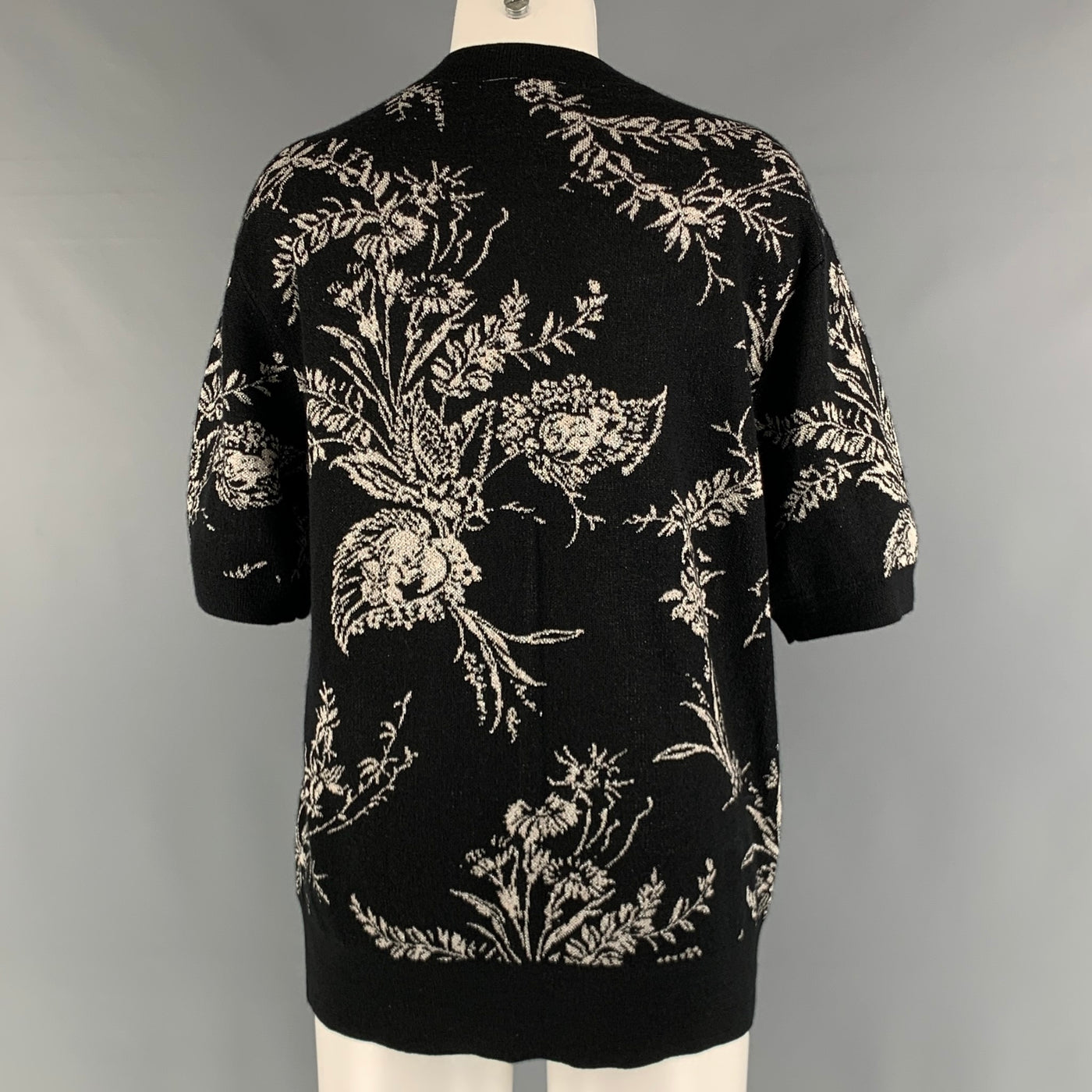 DRIES VAN NOTEN Size M Black Silver Cashmere Blend Knitted Pullove