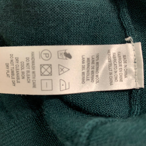 PAUL SMITH Size M Hunter Green Solid Merino Wool Long Sleeve Pullover