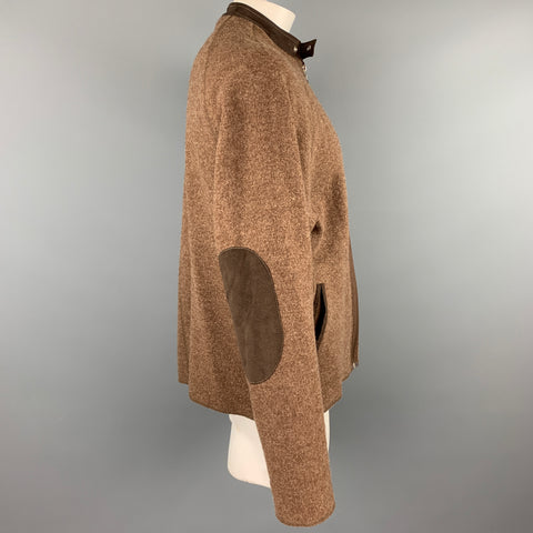 RYAN ROBERTS Size L Brown Wool Zip Up Jacket