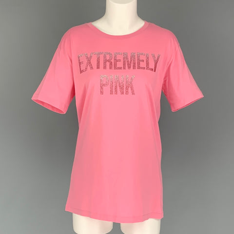 RED VALENTINO Size XS Pink Graphic Cotton Crew-Neck T-shirt
