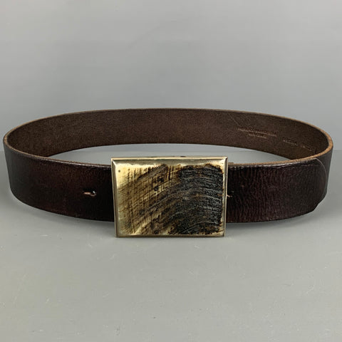 ETIQUETA NEGRA Size 36 Brown Solid Leather Belt