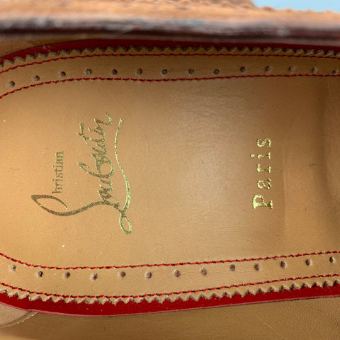 CHRISTIAN LOUBOUTIN Taille 11,5 Chaussures à lacets en daim perforé marron