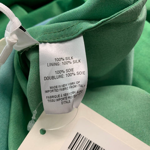 ALEJANDRA ALONSO ROJAS Size 6 Green Blue Silk Ombre Long Sleeve Dress Top