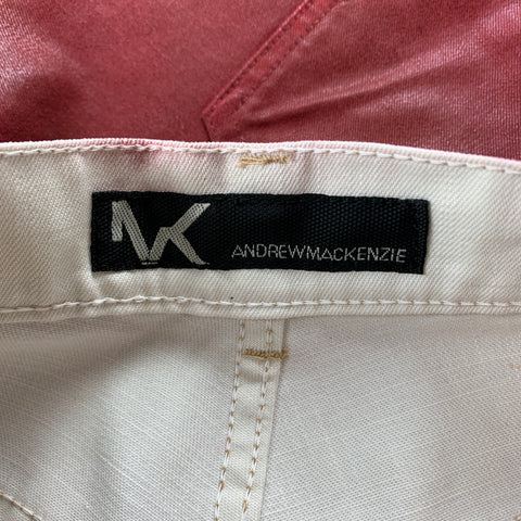 ANDREW MACKENZIE Size 28 Red Coated Denim Zip Fly Jeans