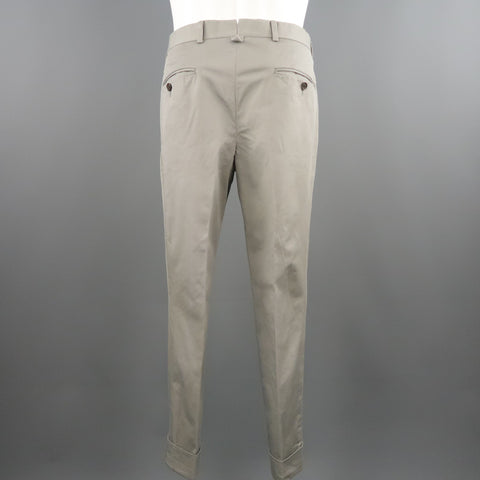 BLACK FLEECE Size 32 BB1 Light Gray Cotton Cuffed Chino Pants