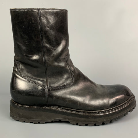 OFFICINE CREATIVE Bottines zippées en cuir noir Lowry