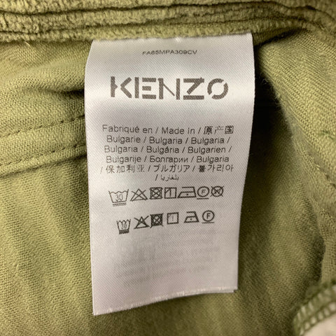 KENZO Size 38 Olive Corduroy Wide Leg Casual Pants
