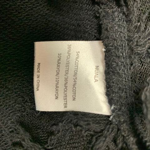 IRO Nuala Size XS Black Distressed Cotton Blend Sleeveless Pullover