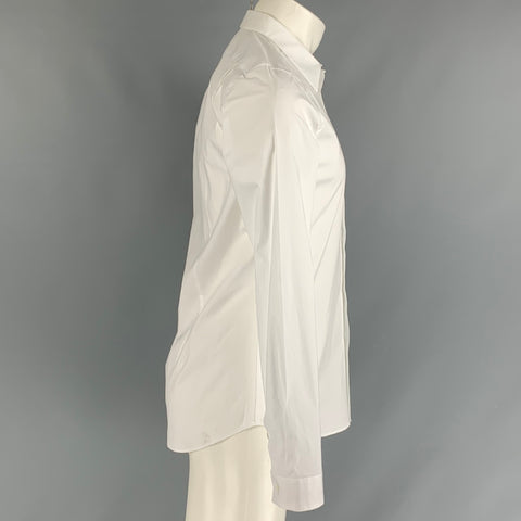 PAUL SMITH PS by Size M Camisa blanca de manga larga con botones de algodón sólido