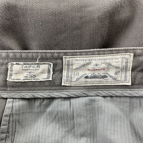 ALLSAINTS SPITALFIELDS Size 30 Taupe Washed Selvedge Denim Casual Pants