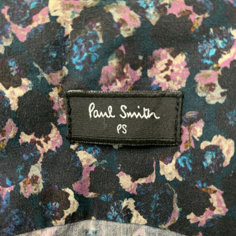 PS by PAUL SMITH Size L Navy Lavender Solid Cotton Button Up Long Sleeve Shirt