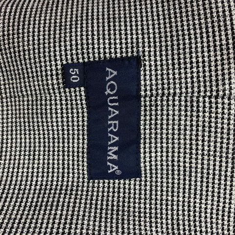 AQUARAMA Size 40 Black & White Heather Linen Blend Notch Lapel Sport Coat
