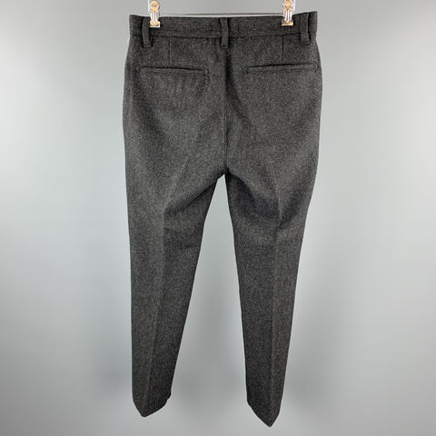 JOHN VARVATOS U.S.A. Size 30 Charcoal Herringbone Pleated Pants