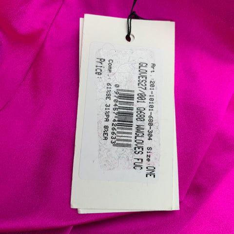 DRIES VAN NOTEN Size 10 Fuchsia Satin Silk Dress Top With Opera Gloves