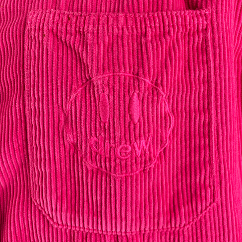 DREW HOUSE Size L Pink Corduroy Cotton Patch Pocket Short Sleeve Shirt