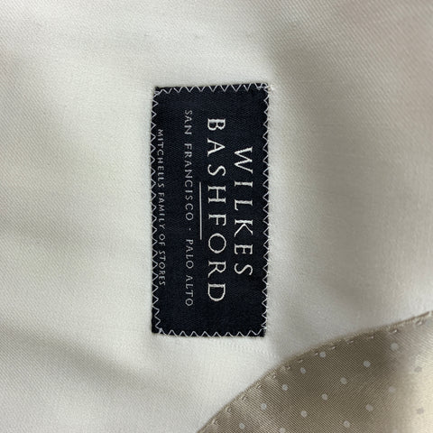 SAMUELSOHN para WILKES BASHFORD Talla 38 Traje de solapa de pico de lana maciza color crema regular