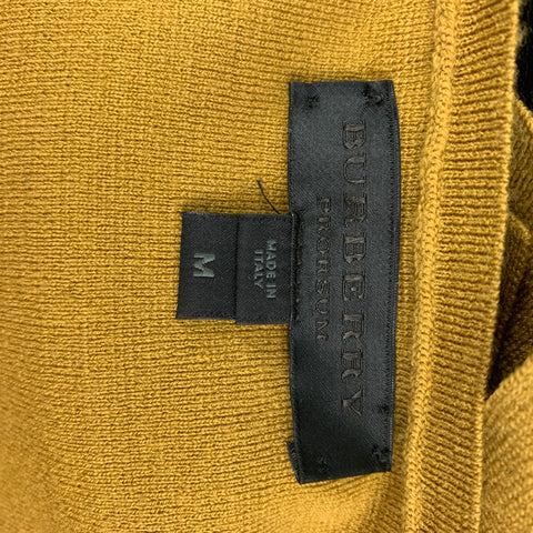 BURBERRY PRORSUM Spring 2014 Size M Mustard Wool Square Neck T-shirt