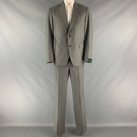 KENT &amp; CURWEN Taille 46 Costume à revers cranté en laine mélangée à rayures grises