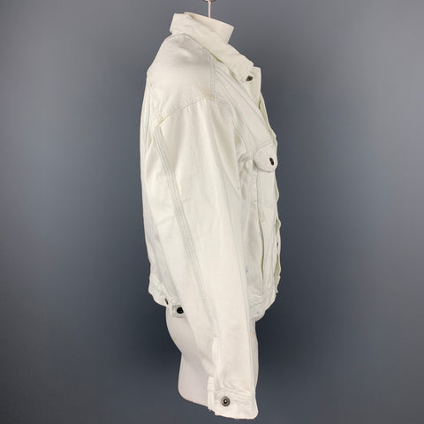 LEVI'S MADE & CRAFTED Big E Size M White Bleached Denim Trucker Jacket